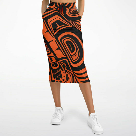 Athletic Long Pocket Skirt - Knowing V3 Orange