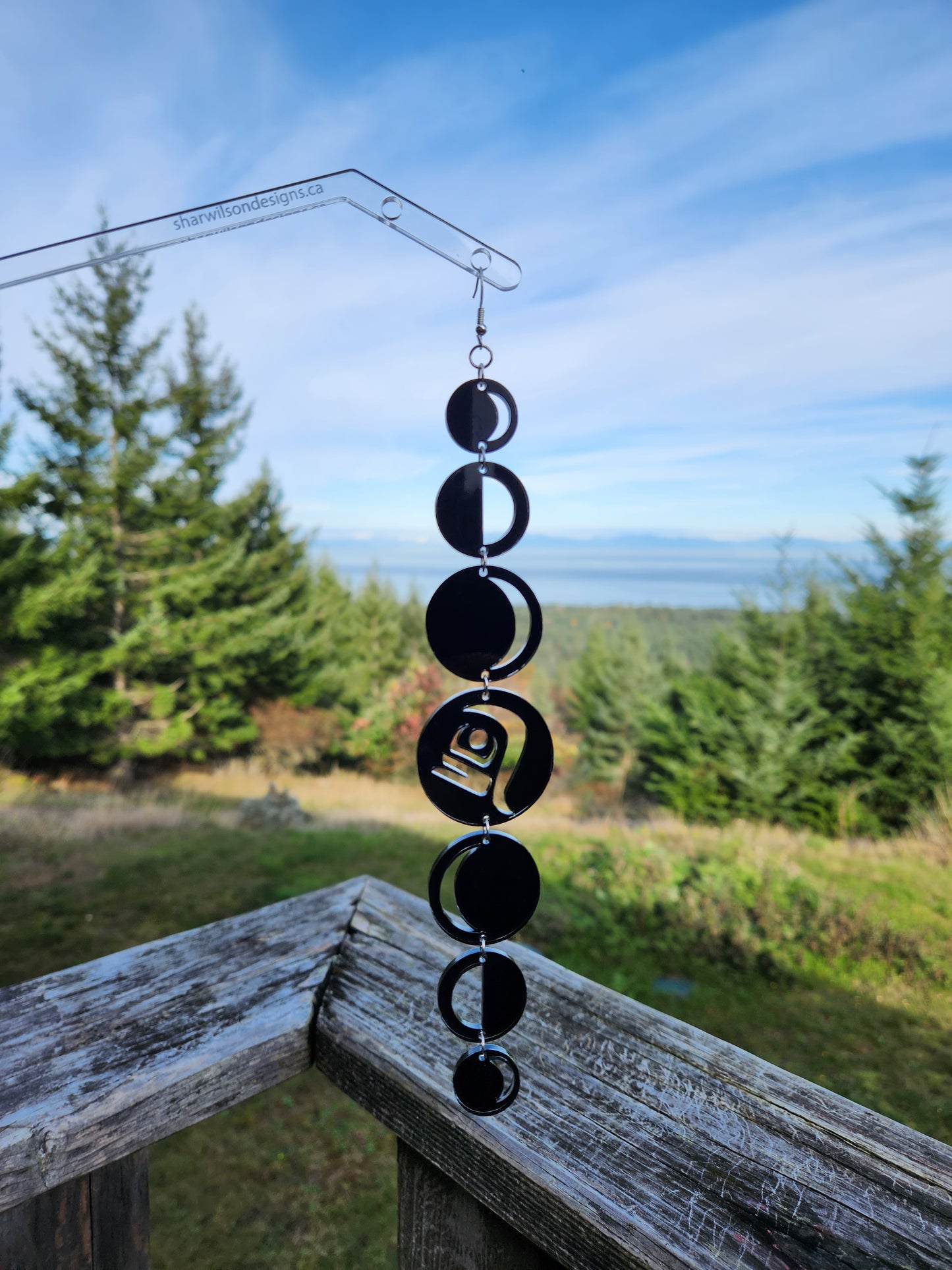 Grandmother Black Moon Earrings