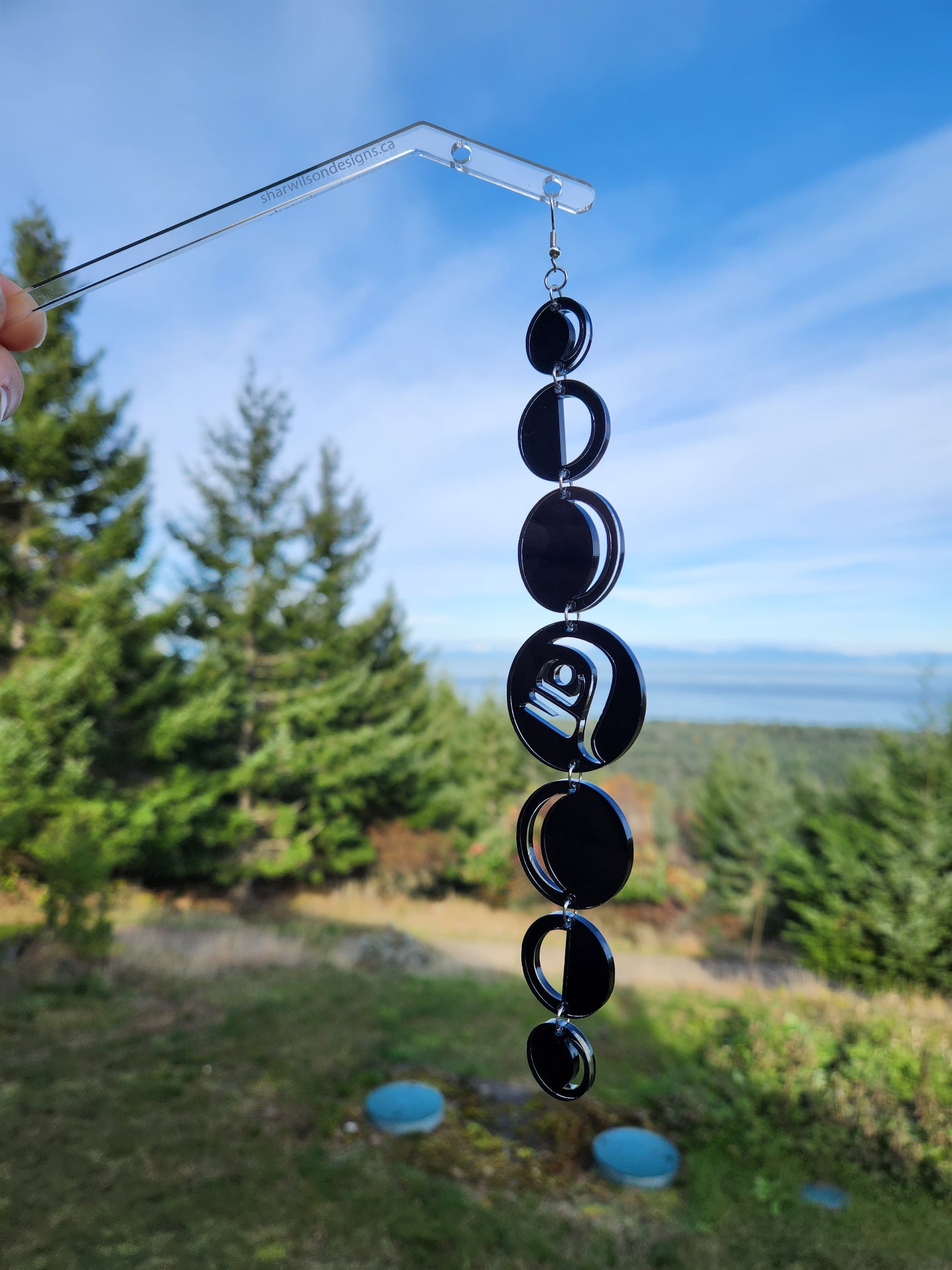 Grandmother Black Moon Earrings