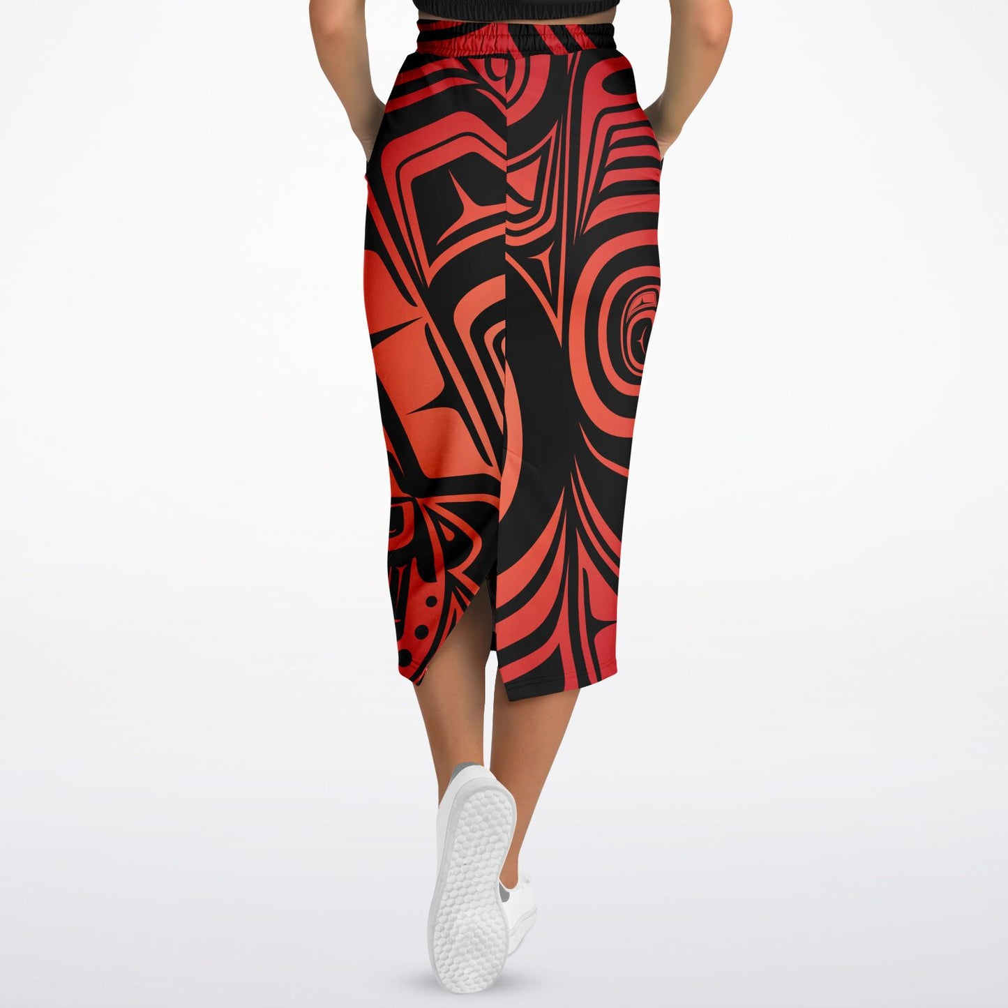 Athletic Long Pocket Skirt - Knowing V3 Summer Red