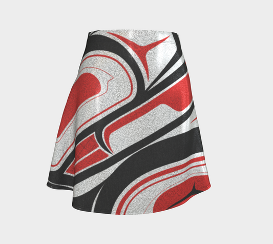 Raven Abstract Flare Skirt