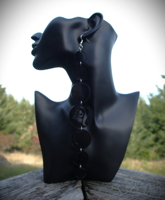 Grandmother Black Moon Earrings