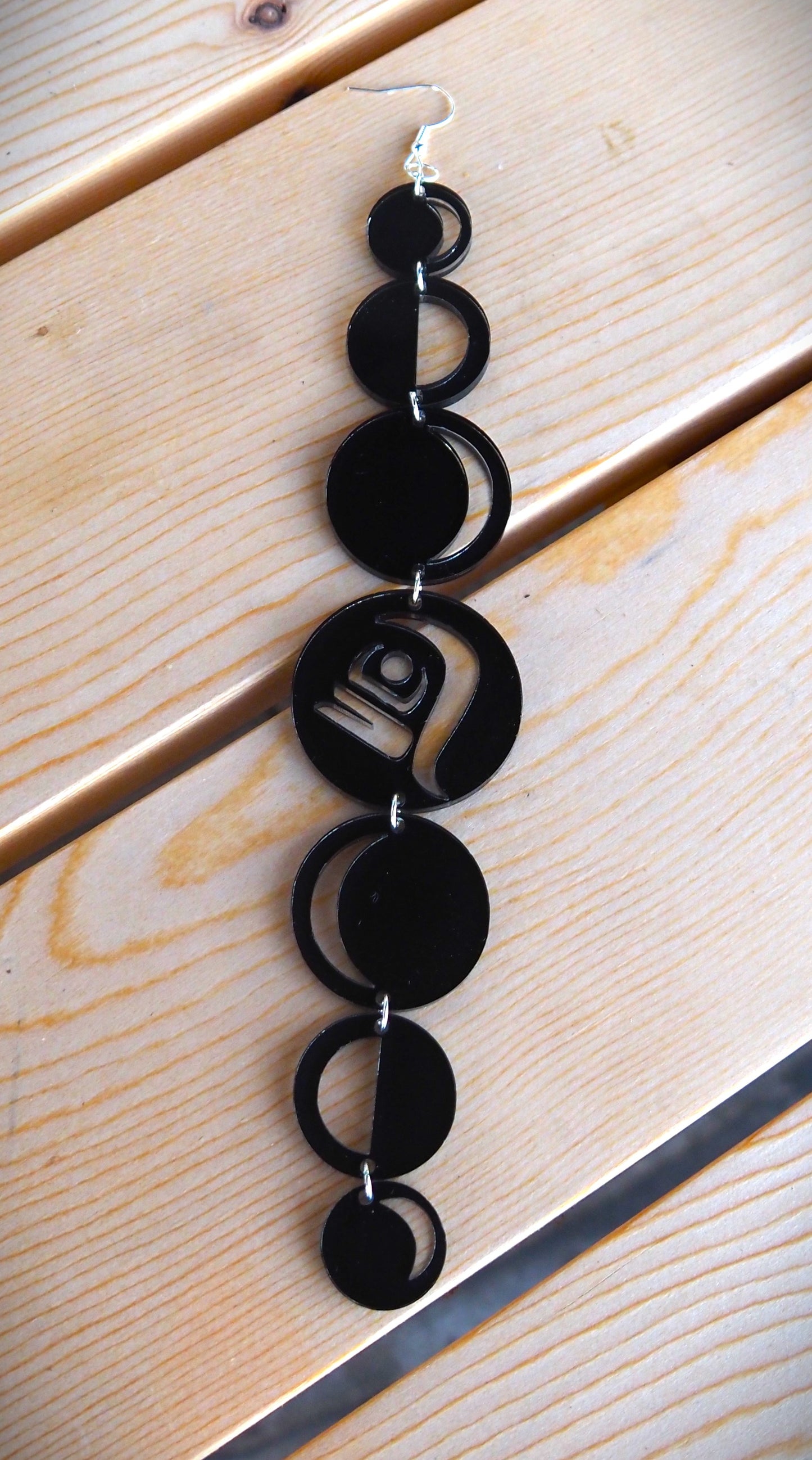 Grandmother Black Moon Earrings