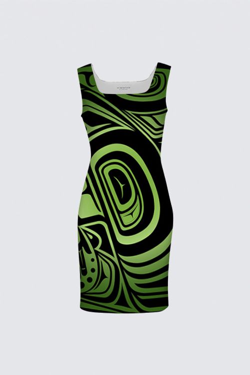 Knowing Skeena Green Aunty Dress