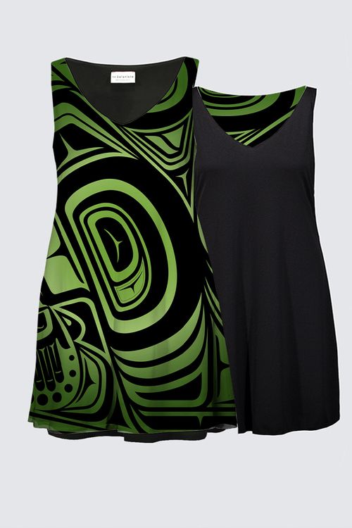Knowing Skeena Green PS Xsi-yeen Reversible Dress