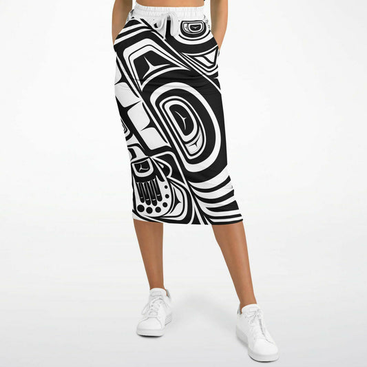 Athletic Long Pocket Skirt - Knowing V3 BnW