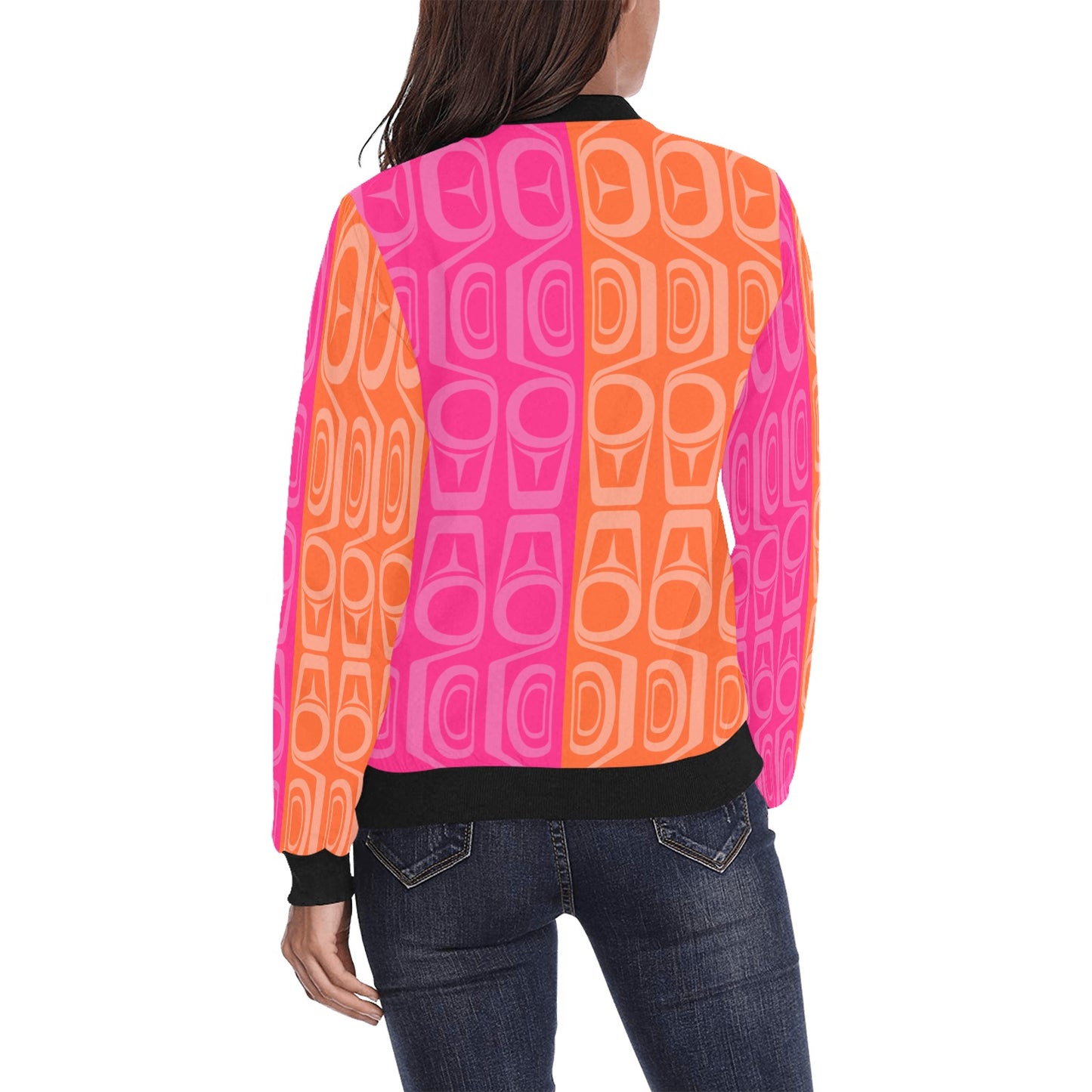 Form Orange Pink Bomber Jacket for Women