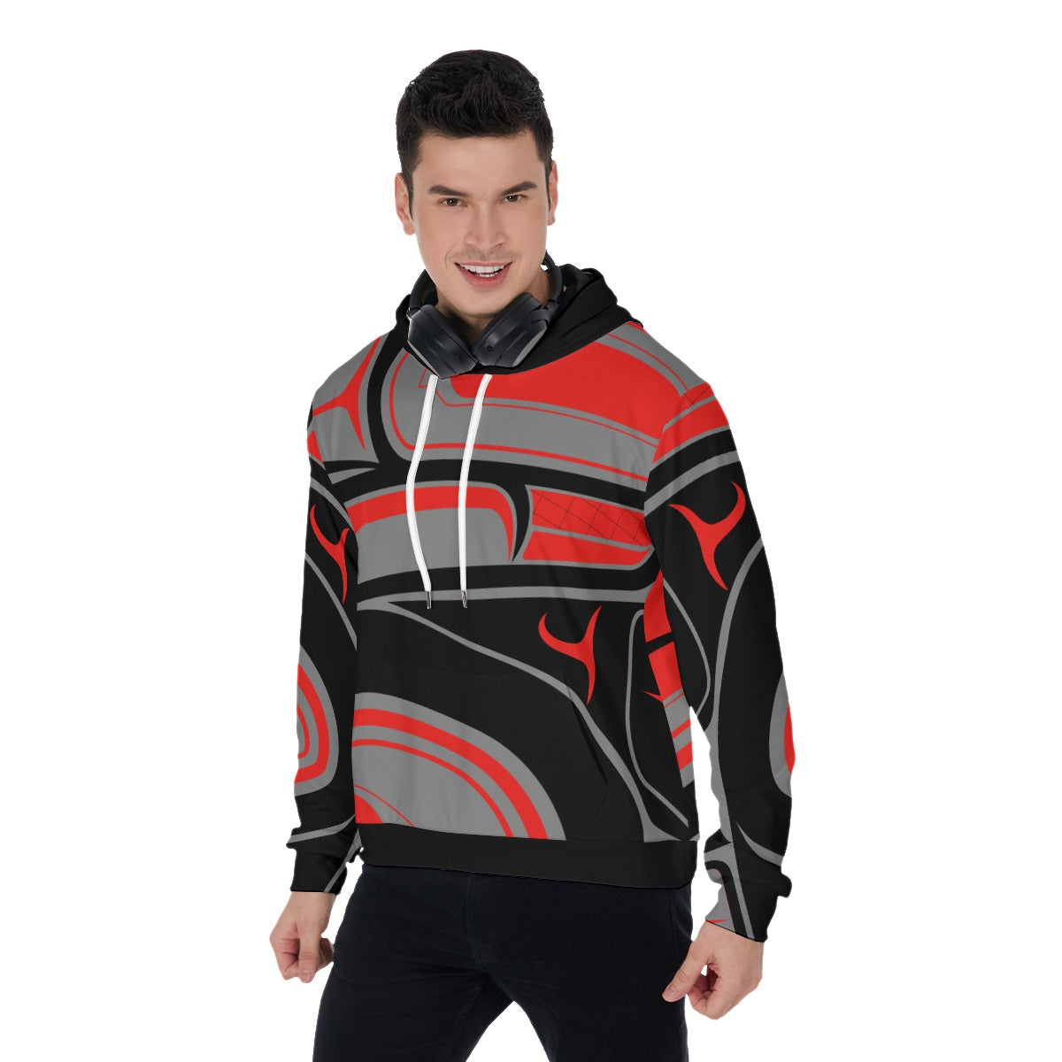 Raven Abstract Traditional Pullover Hoodie