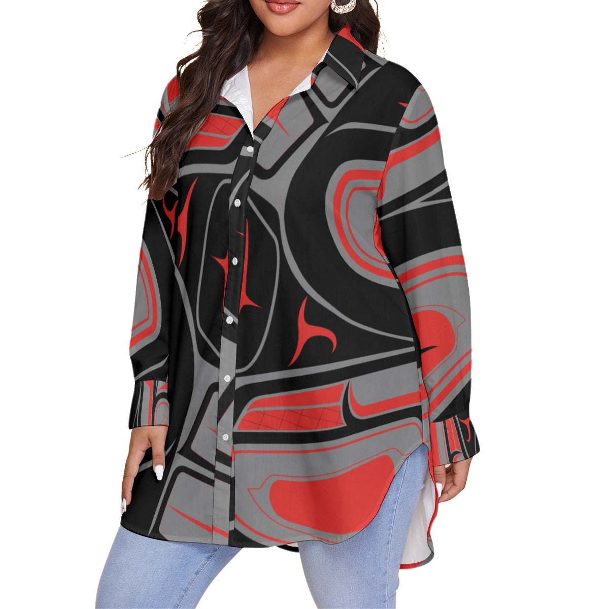 Raven Abstract Traditional Blouse