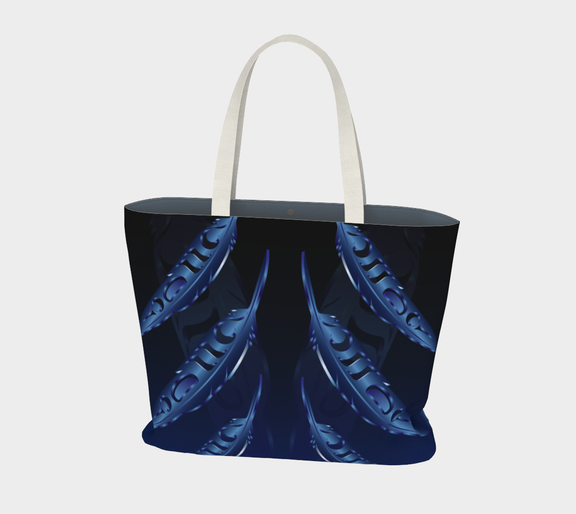 Feather 3D Blue Large Tote