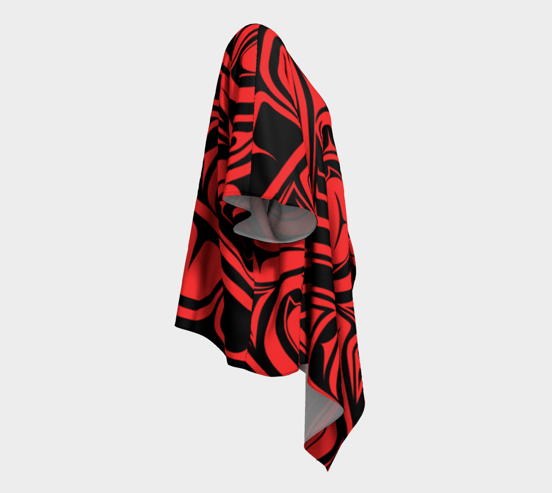 Knowing 2 Red Draped Shawl