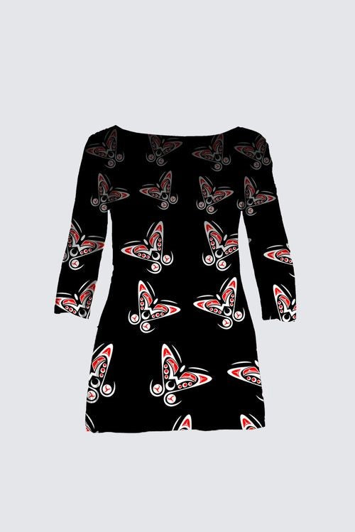 Butterflies on Black PS Tunic