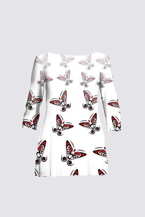 Butterflies on White PS Tunic
