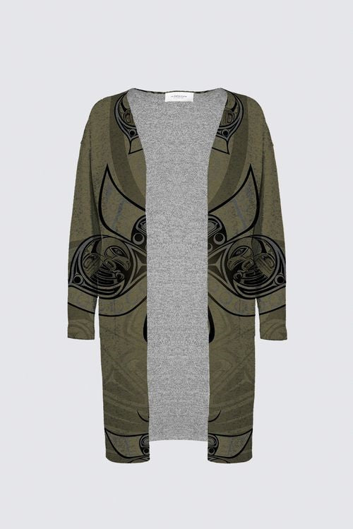 Butterflies Olive PS Duster Cardigan