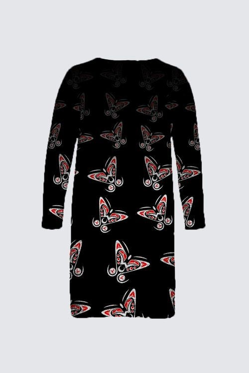Butterfly on Black PS Duster Cardigan