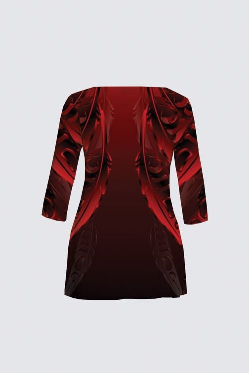 Feather 3D Red PS Tunic