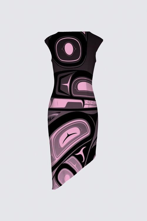 Raven Abstract Pink Feather Dress