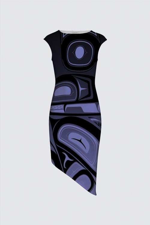 Raven Abstract Purple Feather Dress