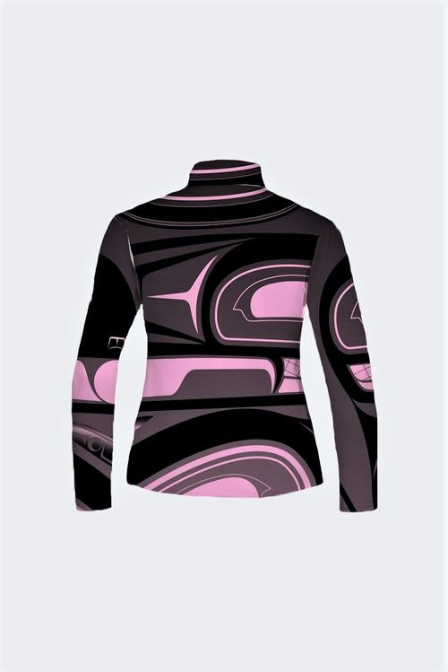 Raven Abstract Pink PS Zipped Crew Top