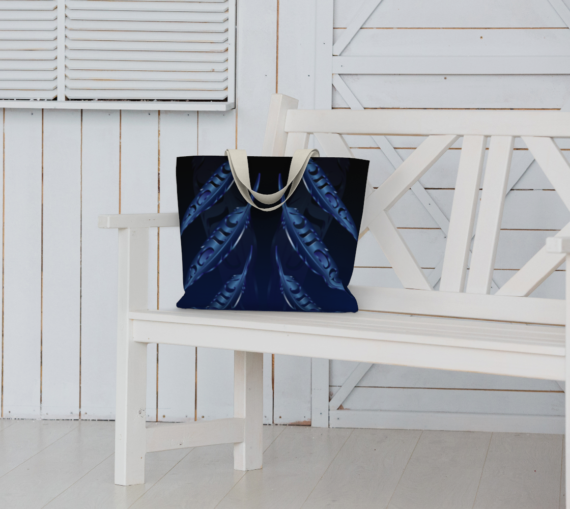 Feather 3D Blue Large Tote