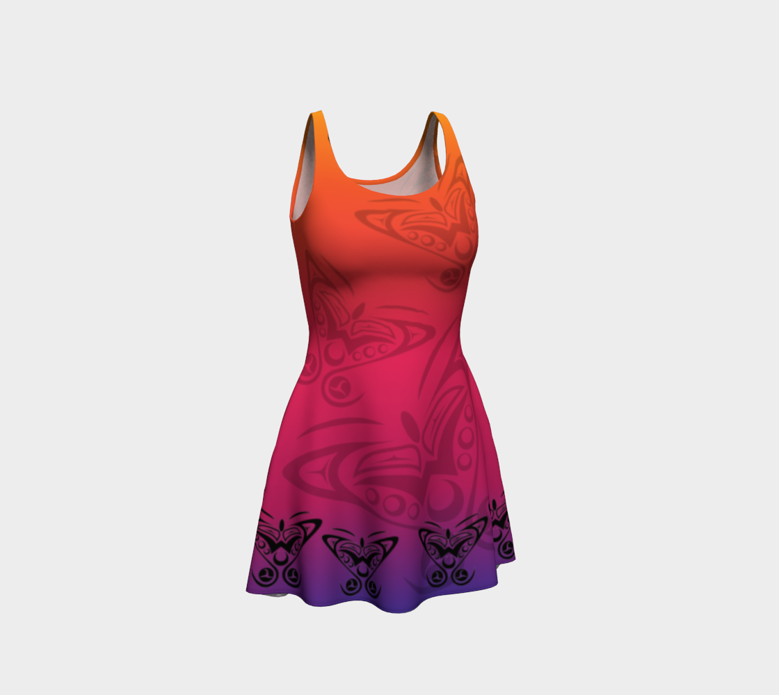 Butterfly in Sunset Flare Dress
